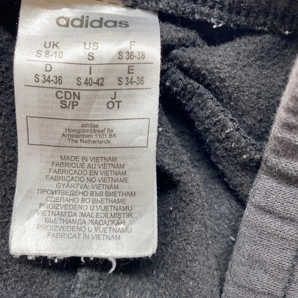 Adidas Sweatpants Mens Small Jogger Black‎ White 3 Stripe Casual Athletic